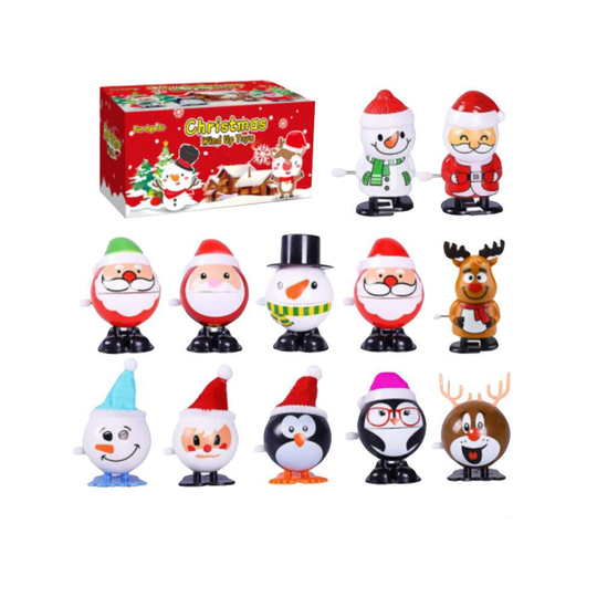 (12pcs With Box C) Christmas Stocking Stuffers Wind Up Toys For Kids 1-3 8-12 Party Children Gifts