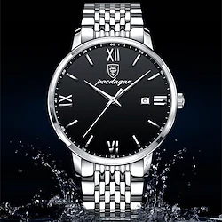 Explosive Poedagar Wrist Watch Quartz Watch for Men Analog Quartz Oversize Stylish Business Waterproof Calendar Noctilucent Alloy Stainless Steel Creative Quartz Watch Lightinthebox