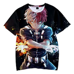 Inspired by My Hero Academia / Boku No Hero Cosplay Cartoon Manga Back To School Print Harajuku Graphic Kawaii T-shirt For Men's Women's Adults' 3D Print Polyester / Cotton Blend Lightinthebox
