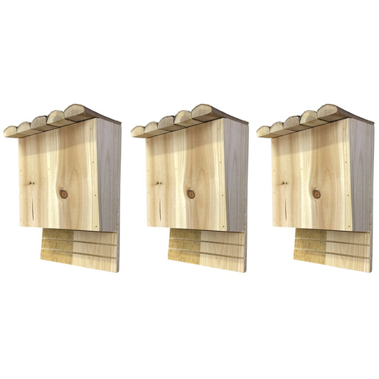 (Set of 3 Large Wooden Bat Nesting Roosting Boxes) Large Wooden Bat Nesting Roosting Boxes