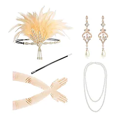 Headbands Earrings Pearl Necklace Halloween Costume Outfits 1920s Halloween Alloy For The Great Gatsby Cosplay Women's Costume Jewelry Fashion Jewelry / Gloves / Cigarette Stick / Gloves Lightinthebox