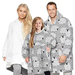Kid's Adults' Oversized Hoodie Blanket Wearable Blanket With Pocket Unicorn Dog Sheep Character Onesie Pajamas Flannel Cosplay For Men and Women Boys and Girls Christmas Animal Sleepwear Cartoon Lightinthebox