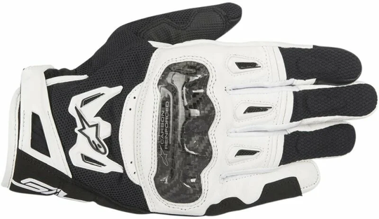 Alpinestars SMX-2 Air Carbon V2 Gloves Black/White 2XL Motorcycle Gloves
