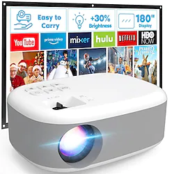 HD Mini Projector Brightness Portable Projector 1080P Full HD Built-in Android 7.1 System Supported Wifi Compatible with Phone Tablet TV Stick PS5 X-Box PC HDMI USB Lightinthebox