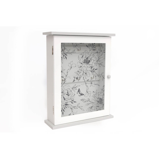 Floral Key Box White