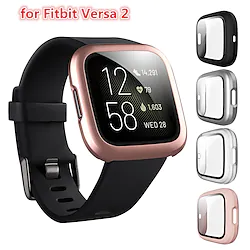 Screen Protector Compatible Fitbit Versa 2 Case Frosted PC Ultra-Thin Slim Tempered Glass Protective Case All-Around Full Cover Bumper Shell for Fitbit Versa 2 Smart Watch Lightinthebox