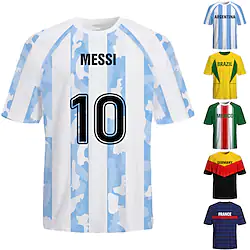 21Grams Men's Downhill Jersey Short Sleeve World Cup Messi Argentina Breathable Quick Dry Mountain Bike MTB Road Bike Cycling Blue Bike Spandex Sports Argentina Clothing Apparel Stretchy Lightinthebox