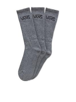 Vans Classic Crew (9.5-13, 3Pk) - Grey, Grey, Men