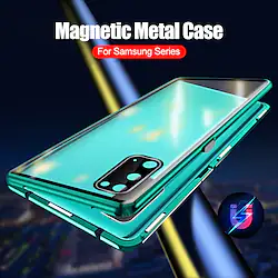 Curved Screen Magnetic Case with Screen Protector for Samsung Galaxy S22 Ultra S21 Plus S20 FE Ultra Protection Camera 360 Double Sided Tempered Glass Protective Case Lightinthebox