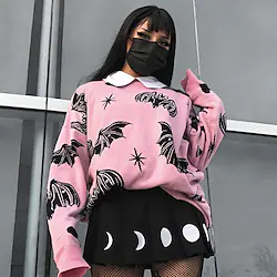 Goth Girl Retro Vintage Punk Gothic Steampunk Masquerade Sweatshirt Women's Costume Vintage Cosplay Long Sleeve Top Masquerade Lightinthebox