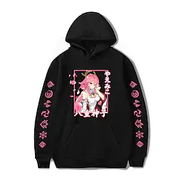 Inspired by Genshin Impact Yae Miko Hoodie Cartoon Manga Anime Harajuku Graphic Kawaii Hoodie For Men's Women's Unisex Adults' Hot Stamping 100% Polyester Lightinthebox