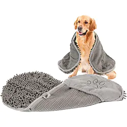 Dog Towel Ultra Absorbent Dog Shammy Towel with Hand Pockets Quick Drying Chenille Fabric Microfiber Pet Bath Towels for Dog and Cat, Machine Washable Lightinthebox