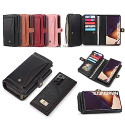 Phone Case For Samsung Galaxy Full Body Case Leather Flip S22 S21 S20 Plus Ultra S10 S9 Note 20 Ultra Shockproof Flip Magnetic Wallet Card Holder Slots Solid Color PU Leather TPU Lightinthebox