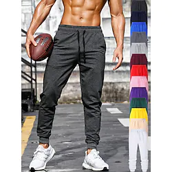 Men's Joggers Sweatpants Pocket Drawstring Bottoms Casual Athleisure Cotton Breathable Soft Sweat wicking Fitness Gym Workout Running Sportswear Activewear Solid Colored Black Green Blue Lightinthebox