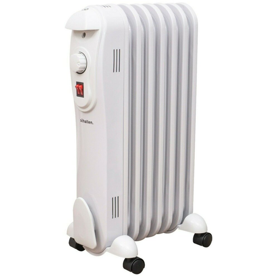 Schallen Oil Filled Radiator 1500W 7 Fin with Thermostat - WHITE