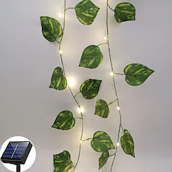 Solar Plant Lights Wedding Party Decoration String Lights 2.3m 20LED Outdoor IP65 Waterproof Solar Leaf Fairy Lights Garden Home Balcony Patio Holiday Decor Lightinthebox