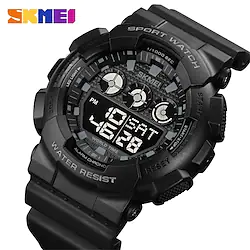 SKMEI Military Watch For Men LED Light Display World Time Watch 5Bar Digital Waterproof Wristwatch Sport Count Down Chrono Clock Lightinthebox