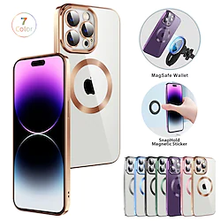 Phone Case For Apple Magnetic Adsorption iPhone 14 13 12 Pro Max Plus Magnetic Full Body Protective Anti-Scratch Solid Colored PC Lightinthebox