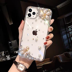 Phone Case For Apple Back Cover iPhone 14 Pro Max 14 Plus 13 12 11 Pro Max Mini X XR XS Rhinestone Clear Shockproof Transparent TPU Lightinthebox