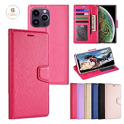 Phone Case For Apple Wallet Card iPhone 13 Pro Max 12 Mini 11 X XR XS Max 8 7 Wallet Flip Full Body Protective Solid Colored TPU PU Leather Lightinthebox