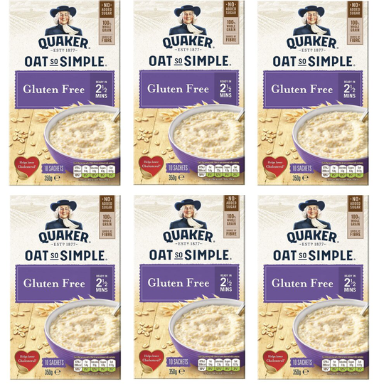 Quaker Oats So Simple Gluten Free Porridge 6 Boxes x (10x 35g Sachets) * BEST BEFORE JULY 2022