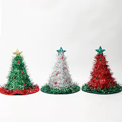 Santa Suit Christmas Trees Hat Christmas Hat Men's Cosplay Christmas Masquerade Christmas Eve Festival / Holiday Nonwoven Silvery / Green / Red / Red / White Men's Women's Easy Carnival Costumes Lightinthebox