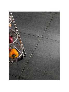 Topps Tiles Inara Coal Tile 60.5Cm X 60.5Cm (Box Of 3 Tiles)