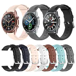 Soft Leather Watch Band for Samsung Galaxy Watch 3 45mm 41mm / Galaxy Active 2 40mm 44mm / Galaxy Watch 46mm 42mm / Gear S3 Classic Frontier / Gear Sport / Gear S2 Classic Bracelet Wrist Strap Lightinthebox