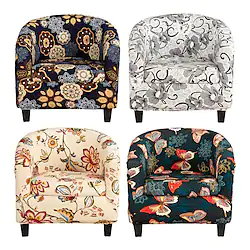 Floral Printed Club Chair Slipcover Stretch Armchair Covers 1-Piece Club Tub Chair Covers Sofa Cover Couch Furniture Protector Cover Spandex Couch Covers for Living Room Lightinthebox