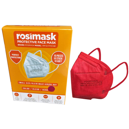 (Red) Childrens FFP2 Disposable Face Masks - Box of 10