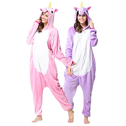 Adults' Kigurumi Pajamas Unicorn Unicorn Animal Onesie Pajamas Flannel Toison Cosplay For Men and Women Christmas Animal Sleepwear Cartoon Festival / Holiday Costumes / Leotard / Onesie / Slippers Lightinthebox
