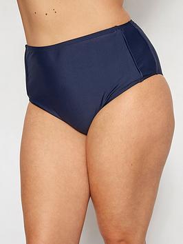 Yours Clothing Control Bikini Brief With Piping Navy