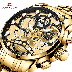 VA VA VOOM Top Brand Original Watch for Men's Waterproof Stainless Steel Quartz Analog Fashion Business date Wristwatches Lightinthebox