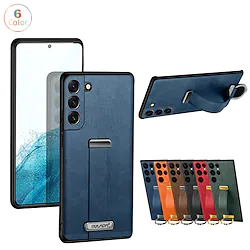 Phone Case For Samsung Galaxy Back Cover S22 S22 Plus S22 Ultra Portable Anti-Scratch with Wrist Strap Solid Colored Metal PU Leather Lightinthebox