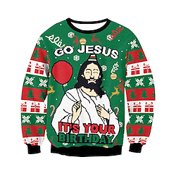 Santa Claus Goddess Ugly Christmas Sweater / Sweatshirt Men's Women's Couple's Special Christmas Christmas Carnival Masquerade Adults' Party Christmas Vacation Polyester Top Lightinthebox