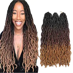 Faux Locs Dreadlocks Nu Locs Box Braids Natural Color Synthetic Hair 18 inch Braiding Hair 3 Pieces Lightinthebox