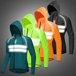 WOSAWE Men's Windbreaker Cycling Jersey Reflective Cycling Jacket Winter High Visibility Windproof Cycling Breathable Bike Jacket Tracksuit Mountain Bike MTB Road Bike Cycling City Bike Cycling Lightinthebox