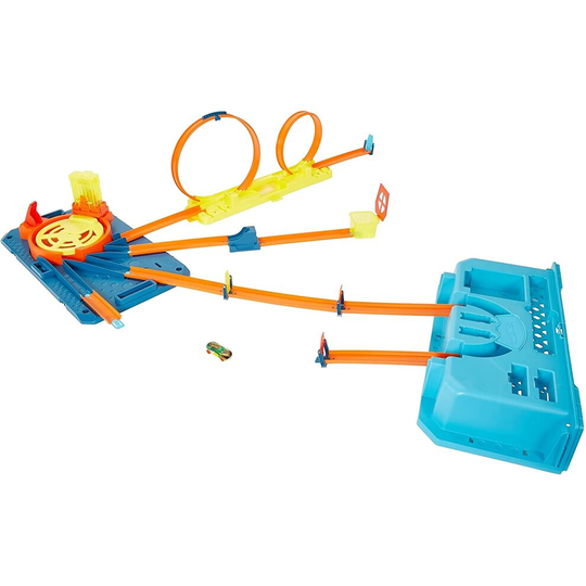 Hot Wheels Track Builder Unlimited Rapid Launch Builder Box, All-In-One Building & Stunting Kit with Track Pieces & Accessories & Storage Container