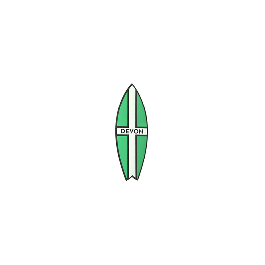 Devon Flag Surfboard External Car Window Bumper Sticker - Made & Sold in Devon
