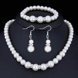 Jewelry Set For Women's Crystal Christmas Gifts Party Wedding Imitation Pearl Rhinestone Alloy / Special Occasion / Anniversary / Birthday / Casual / Daily Lightinthebox
