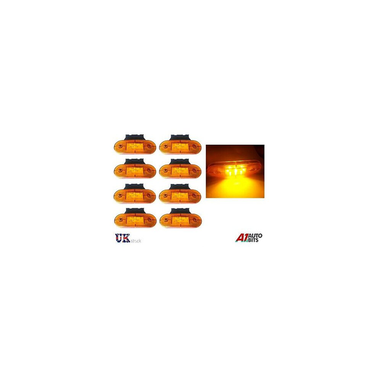 8x 12V LED amber orange side marker lights indicator trailer truck lorry van bus