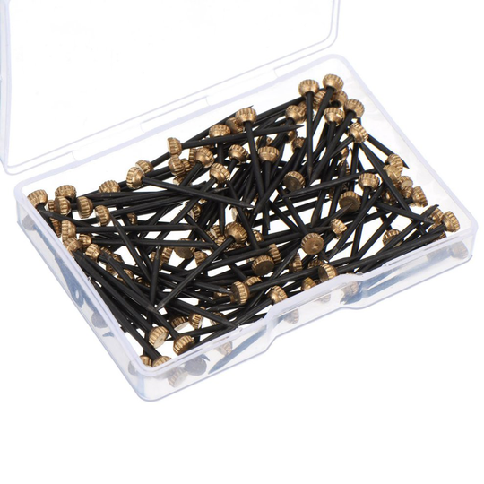 60 Pieces Picture Pins Brass Head Hanging Pins Nail Hook Pins with Plastic Storage Box
