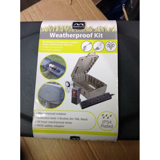 Weatherproof Box Kit Plug Dry Box 4-socket 6m Extension Lead Timer