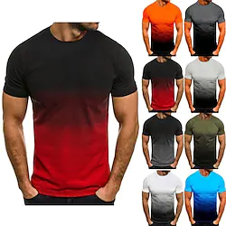 Men's Hiking Tee shirt Short Sleeve Tee Tshirt Top Outdoor Breathable Quick Dry Lightweight Summer Polyester Black And White Black Grey Black Red Fishing Climbing Camping / Hiking / Caving Lightinthebox