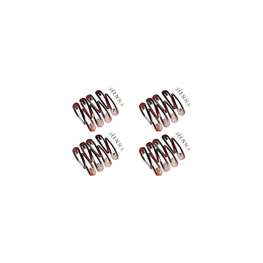 4 Packs of 8 Girls Brown Snap Hair Slides Bendies Sleepies Slides Bendies Grips