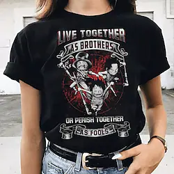 Inspired by One Piece Monkey D. Luffy Sabo Portgas·D· Ace T-shirt Anime Cartoon Anime Classic Street Style T-shirt For Men's Women's Unisex Adults' Hot Stamping 100% Polyester Lightinthebox