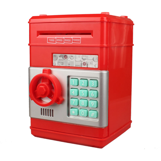(red) Money Box for Kids Ages 3-12,Electronic ATM Money Safe for Kids Money Bank Piggy Bank for Boys Girls ATM Password Money Safe Savings Money Box