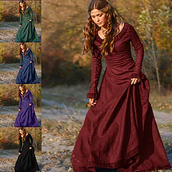Outlander Medieval 18th Century Vintage Dress Dress Women's Costume Vintage Cosplay Party Evening Festival Long Sleeve Maxi Dress Halloween Lightinthebox