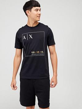 Armani Exchange Ax You, Me, Us Box Logo T-Shirt - Black