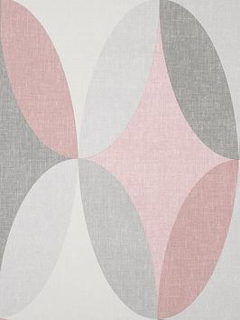 Fine Décor Kirby Oval Geo Pink
